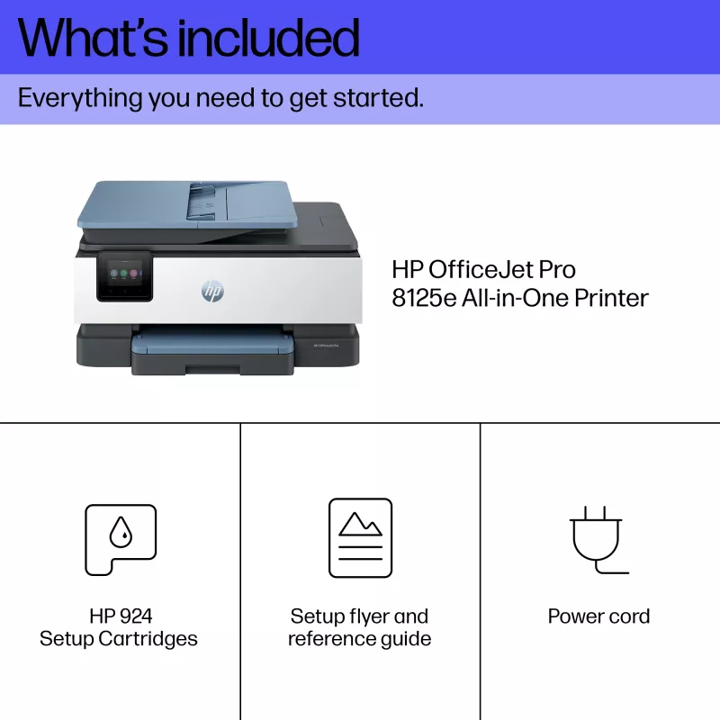 HP OfficeJet Pro 8125e bezdrôtová multifunkčná farebná tlačiareň, Instant Ink; obojstranná tlač