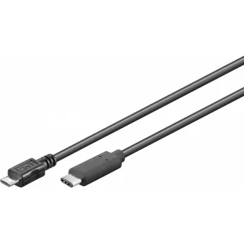 Goobay USB kábel USB 2.0 1m Micro-USB B USB C čierny