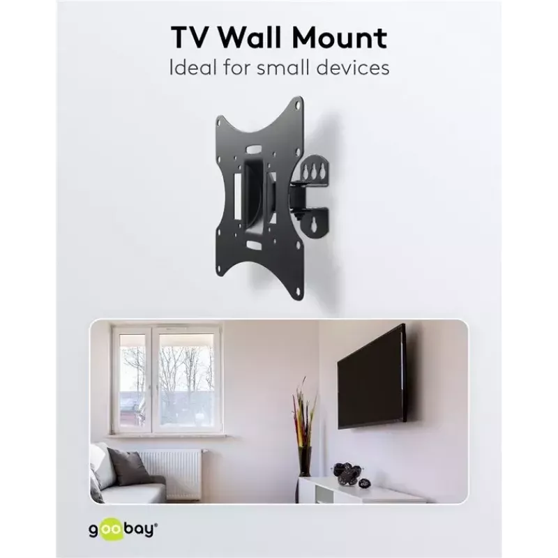 Goobay TV EasyFlex M Nástenný držiak s naklápaním, čierny (51893)