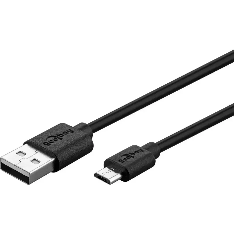 Goobay Micro-USB rýchlonabíjací a synchronizačný kábel 1 m USB 2.0 čierny