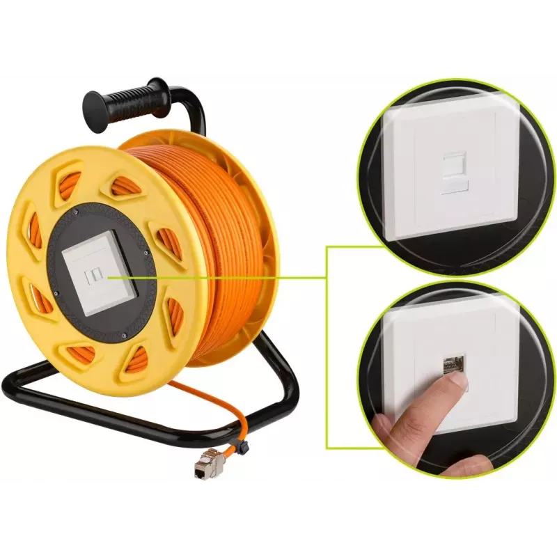 Sieťový kábel Goobay Portable RJ45 50 m Cat7a oranžový