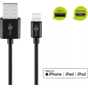 Goobay Lightning USB nabíjací a synchronizačný kábel 0,5m Lightning USB A CE MFi
