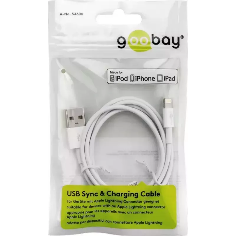 Goobay Lightning USB nabíjací a synchronizačný kábel 0,5m Lightning USB A CE MFi