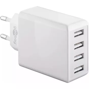Nabíjačka interiérová Wentronic 44962 univerzálna biela 4 USB porty 5V