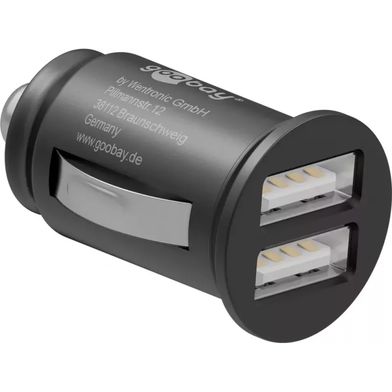 Goobay Dual-USB auto nabíjačka 24 W čierna rýchle nabíjanie ochrana proti prepätiu