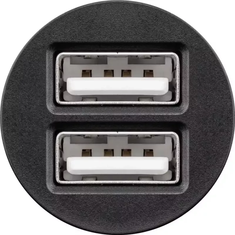 Goobay Dual-USB auto nabíjačka 24 W čierna rýchle nabíjanie ochrana proti prepätiu