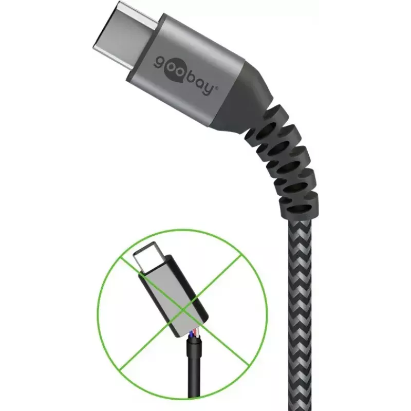 USB kábel Wentronic 49295 USB 2.0 0,5 m USB C USB A čierny sivý