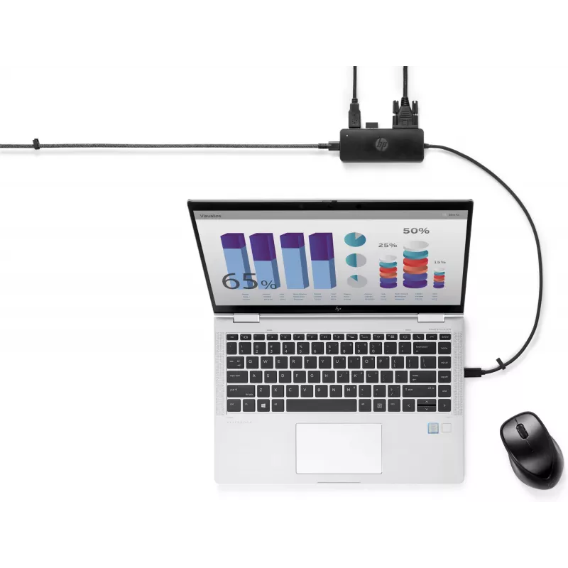 HP USB-C Travel Hub G2, káblový, USB 3.2 Gen 1 (3.1 Gen 1) Type-C, čierny, Čína, Windows 10, 107 mm
