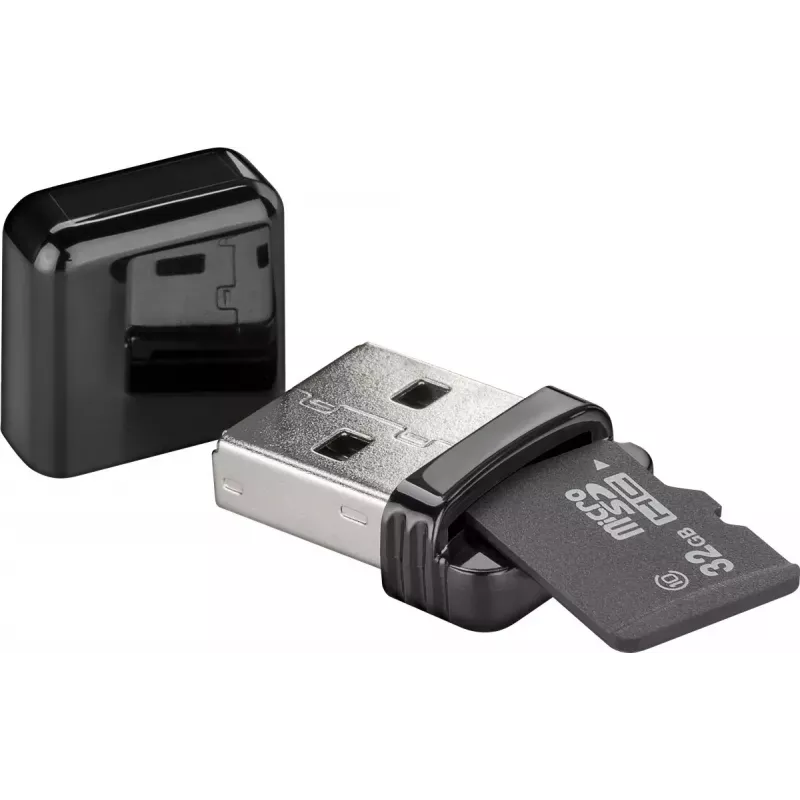 Čítačka kariet GOOBAY USB-A 2.0 pre MicroSD, 480 Mbit/s, čierna