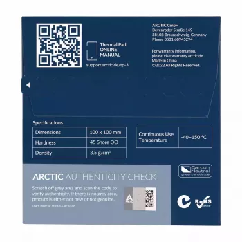 ARCTIC TP-3 Premium Performance teplovodivá podložka 100 x 100 mm, 1 mm