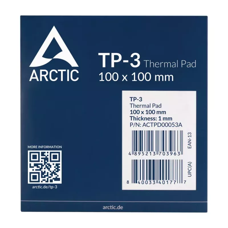 ARCTIC TP-3 Premium Performance teplovodivá podložka 100 x 100 mm, 1 mm