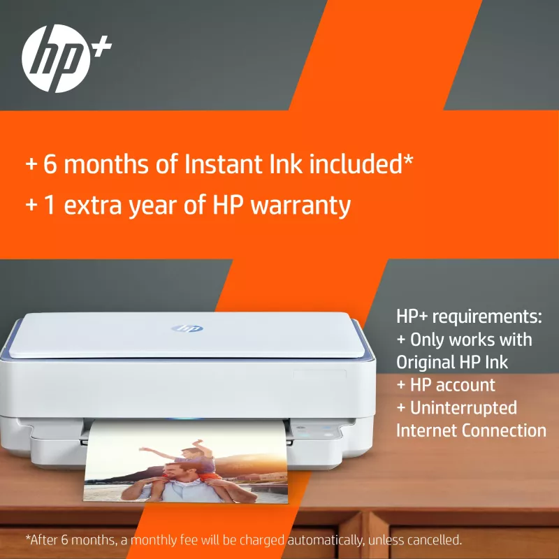 HP ENVY 6010e bezdrôtová all-in-one farebná tlačiareň, Instant Ink; kopírovanie, skenovanie
