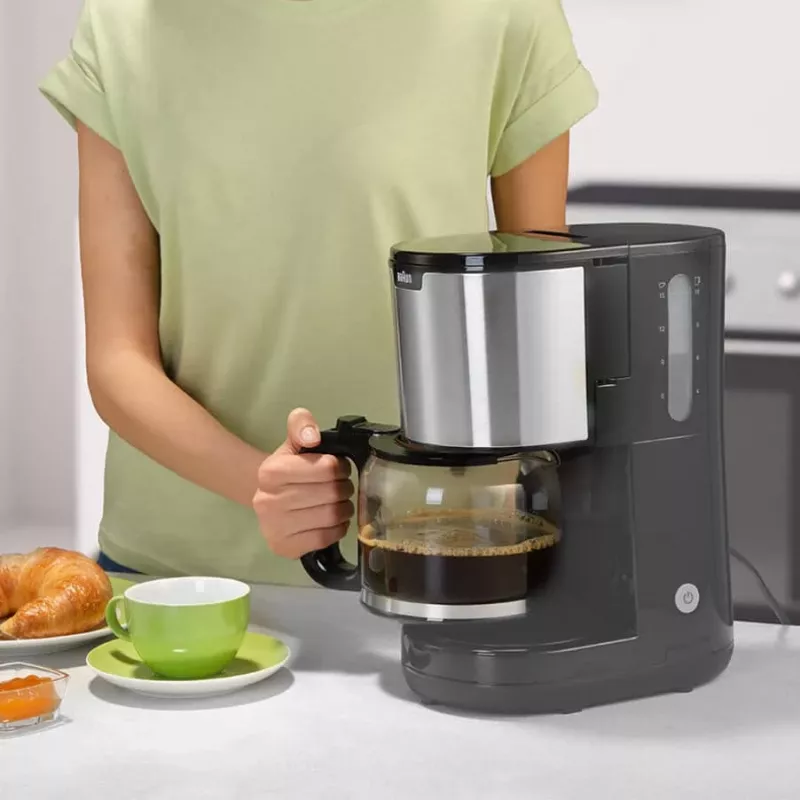 Braun PurShine KF 1500 BK Kávovar na filtrovanú kávu, čierny/nerezová oceľ