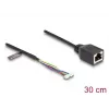 Sieťový kábel DeLOCK 88007 RJ45 na 4-pin 6-pin Cat5e 0,3 m čierny
