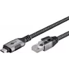 Goobay adaptér USB-C na RJ-45 10m čierny strieborný