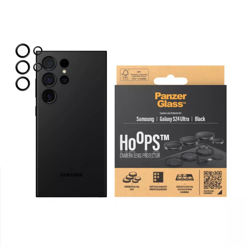 PanzerGlass ® Hoops® ochranné sklo objektívu fotoaparátu čierna Samsung Galaxy S24 Ultra