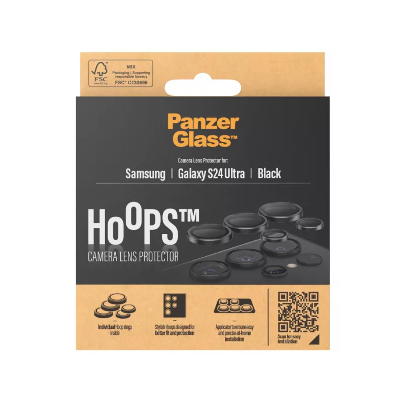 PanzerGlass ® Hoops® ochranné sklo objektívu fotoaparátu čierna Samsung Galaxy S24 Ultra