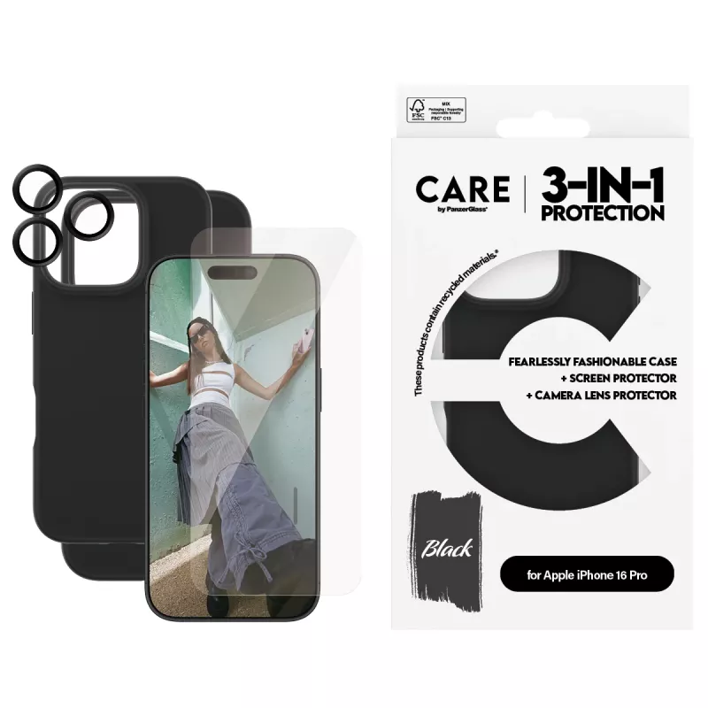 3-in-1 balenie PanzerGlass CARE by Fashion iPhone 16 Pro