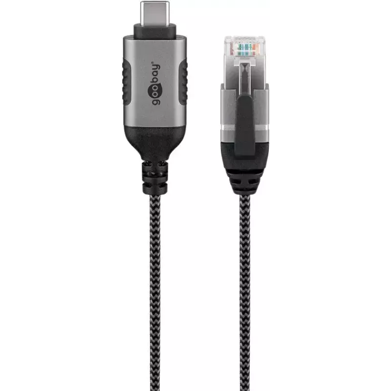 Goobay Ethernet kábel USB-C 3.1 na RJ45 Slim, 2 m, čierny (74403)