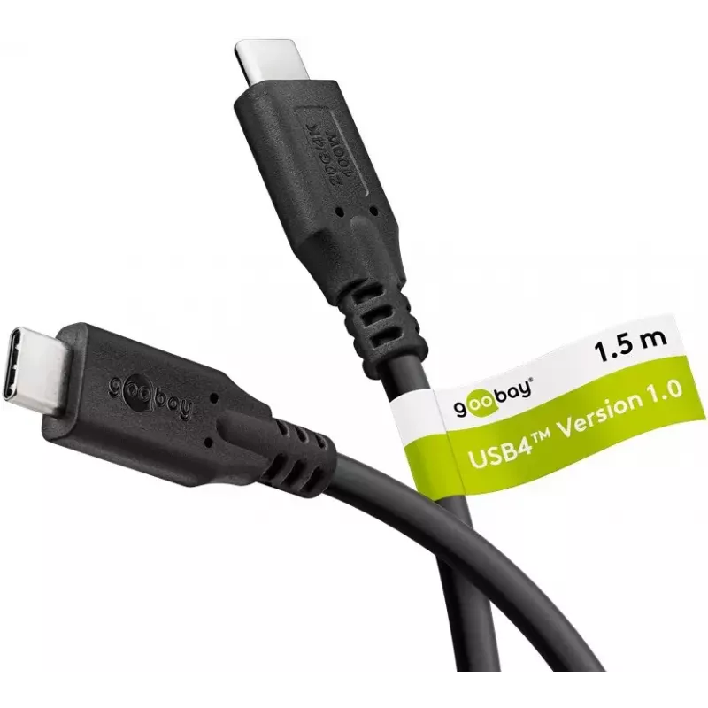 USB kábel Goobay 74196 USB4 Gen 2x2 1,5 m USB-C čierny