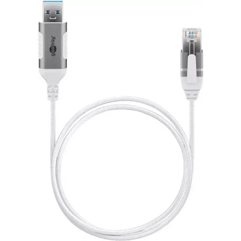 Sieťový kábel Goobay 74380 USB 3.0 Type-A RJ45 3 m biely