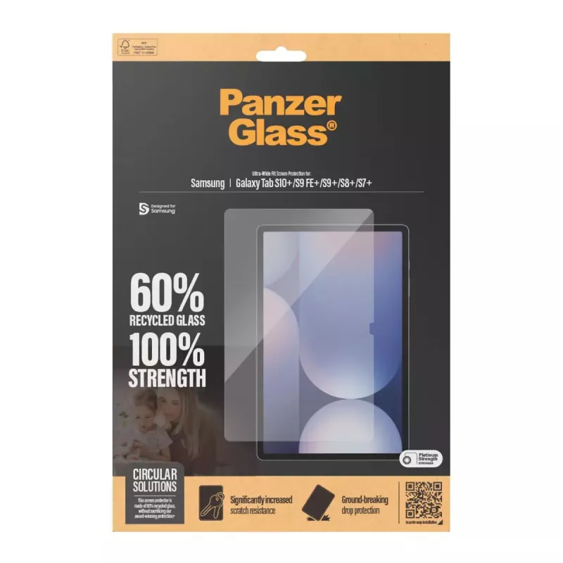 Ochranné sklo displeja PanzerGlass Samsung Galaxy Tab S7+ S8+ S9+ S9 FE+ S10+ Ultra-Wide Fit