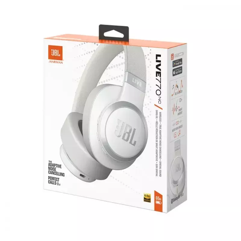 JBL Live 770NC slúchadlá Over-Ear, bezdrôtové, hovory/hudba, Bluetooth, biela