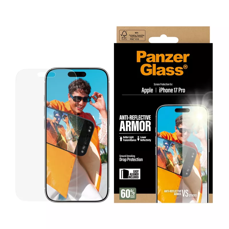 PanzerGlass Anti-Reflective Armor ochranná fólia displeja iPhone 17 Pro odolná proti poškriabaniu nárazom