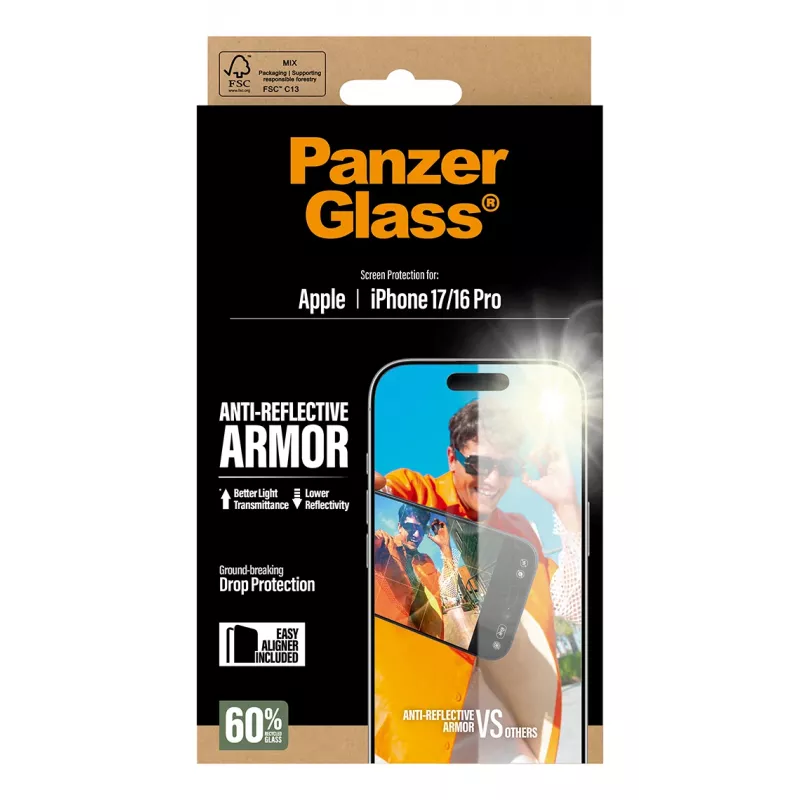 PanzerGlass Anti-Reflective Armor ochranná fólia displeja iPhone 17 iPhone 16 Pro odolná proti poškriabaniu nárazom