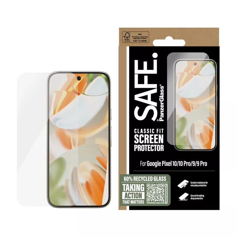 Ochrana displeja PanzerGlass SAFE. by Google Pixel 10 10 Pro 9 9 Pro odolná proti poškriabaniu a nárazom