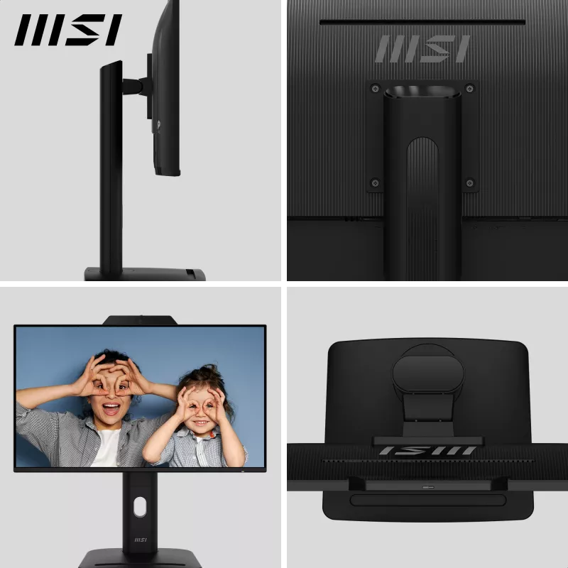 MSI PRO MP242PMGDE monitor 23,8 palca (60,5 cm), Full HD 1920x1080, IPS, 120 Hz, 1 ms, webkamera, mikrofón, USB rozbočovač, HDMI, DP, VGA, čierny