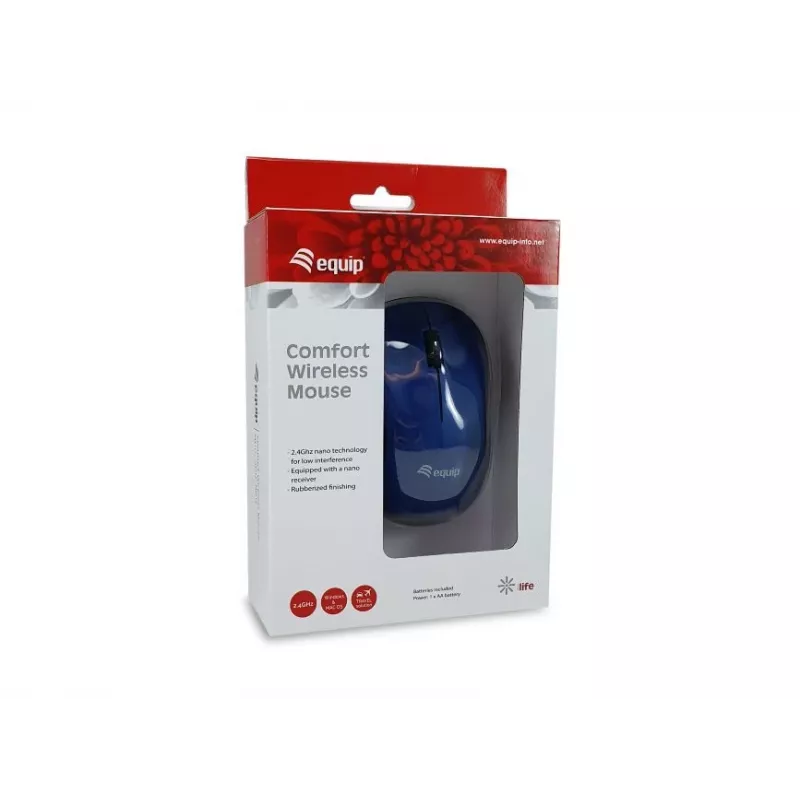 Myš Equip Comfort Wireless modrá RF Wireless