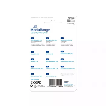 Flash pamäť MediaRange 4GB SDHC Class 10 MR961