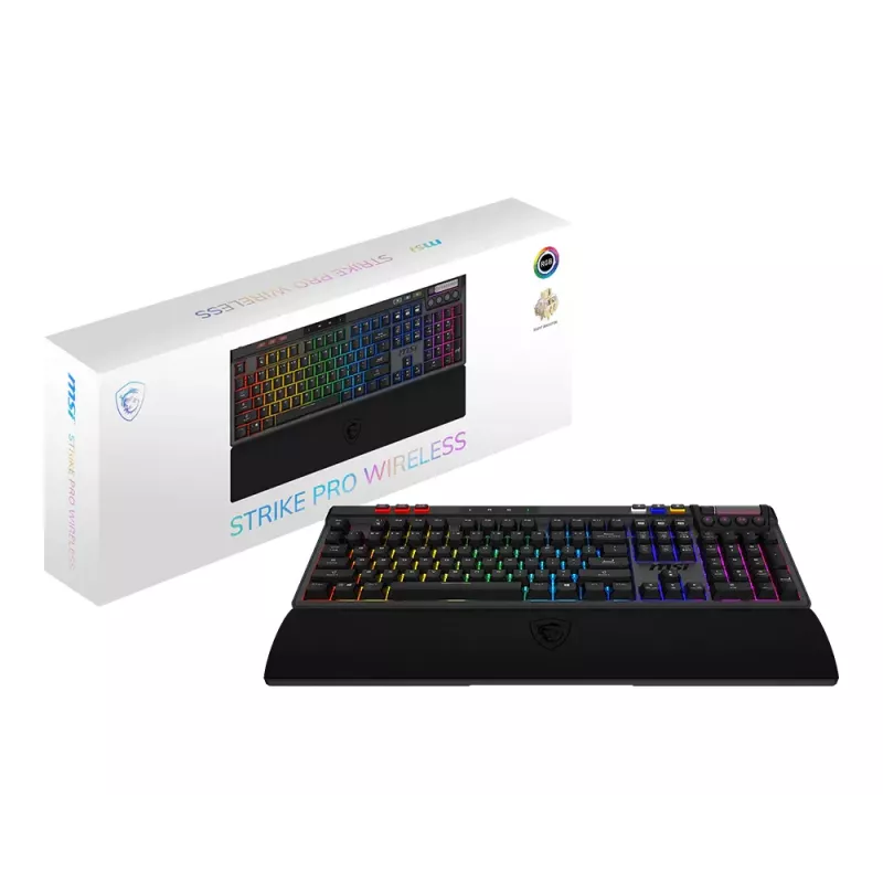 MSI Strike Pro Bezdrôtová tichá mechanická herná klávesnica, rozloženie DE (QWERTZ), čierna