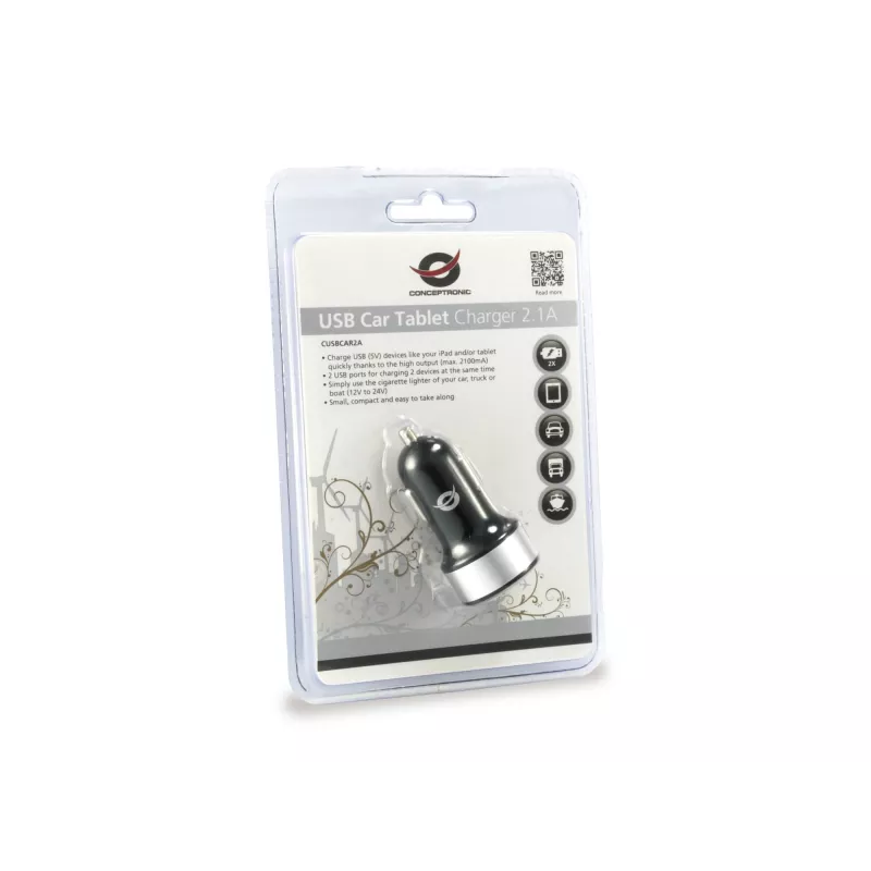 Auto nabíjačka Conceptronic CUSBCAR2A 2-port USB 2.1A