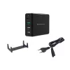 Conceptronic OZUL 4-port 65W USB PD stolná nabíjačka, interiérová, AC, 5 V, čierna