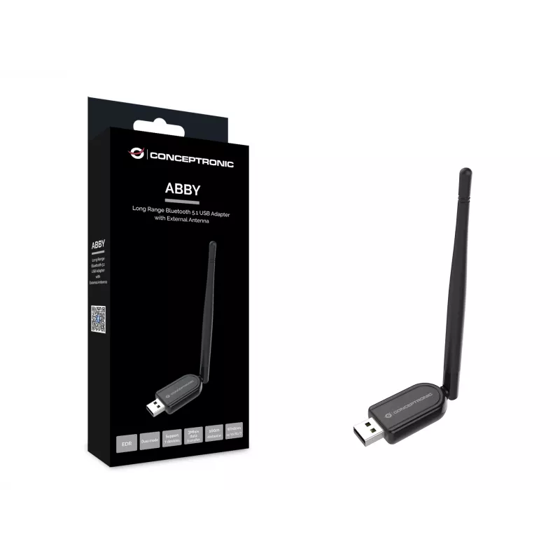 Conceptronic ABBY Long Range Bluetooth 5.1 USB adaptér s externou anténou