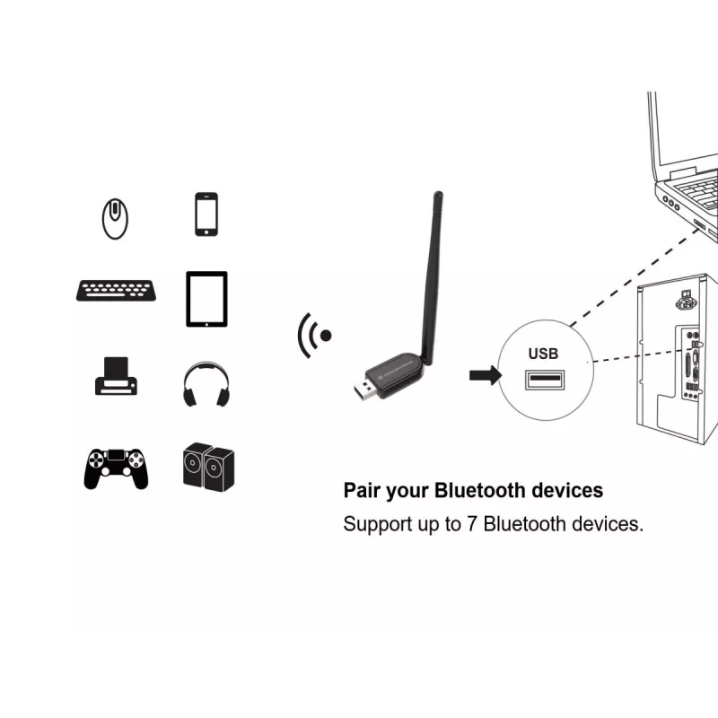 Conceptronic ABBY Long Range Bluetooth 5.1 USB adaptér s externou anténou