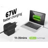 Conceptronic OZUL04BE 67W GaN USB PD nabíjačka, integrovaný USB-C kábel