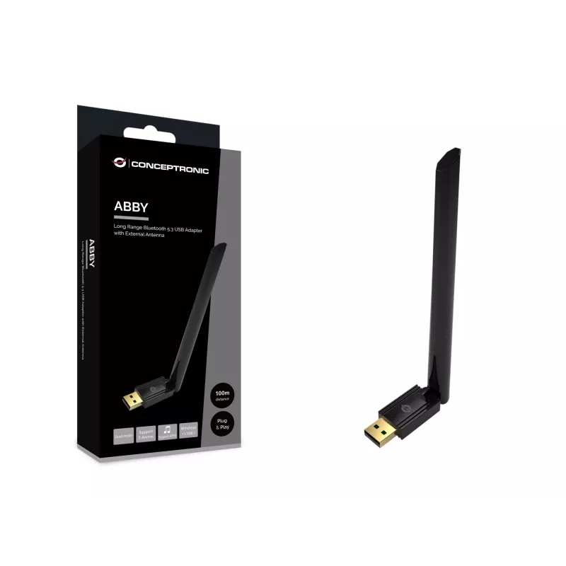 Conceptronic ABBY17B Long Range Bluetooth 5.3 USB adaptér, externá anténa