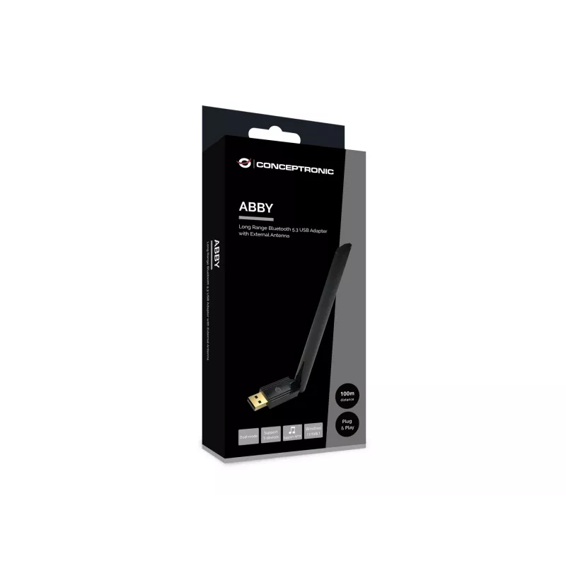 Conceptronic ABBY17B Long Range Bluetooth 5.3 USB adaptér, externá anténa
