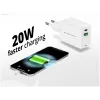 Conceptronic 2-port 20W GaN USB PD nabíjačka, USB-C x 1, USB-A x 1 ALTHEA15W