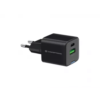 Conceptronic 2-port 20W GaN USB PD nabíjačka, USB-C x 1, USB-A x 1, QC 3.0, PPS