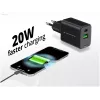 Conceptronic 2-port 20W GaN USB PD nabíjačka, USB-C x 1, USB-A x 1, QC 3.0, PPS