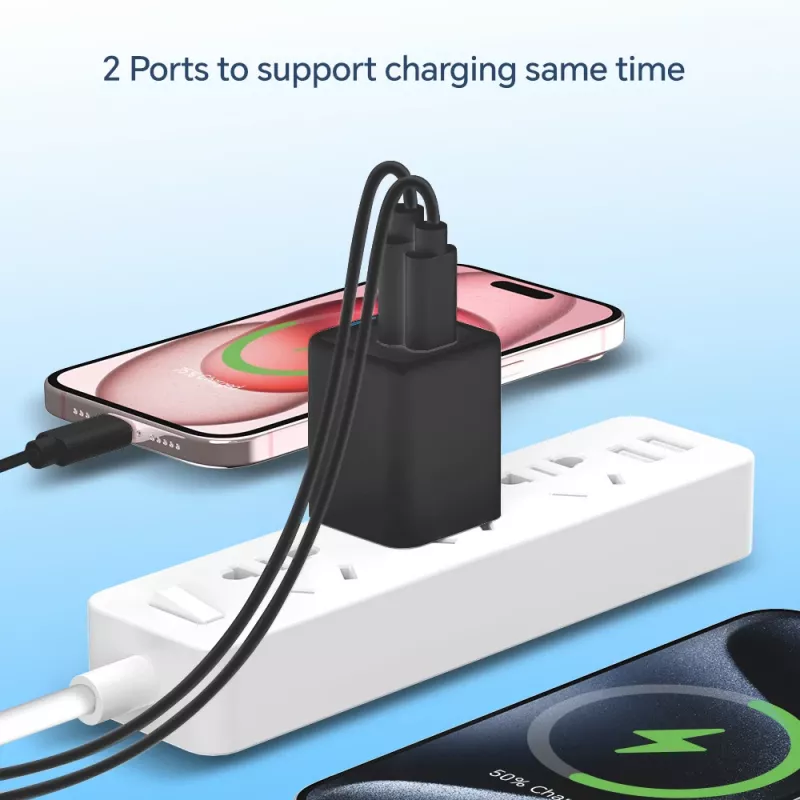 Conceptronic 2-port 20W GaN USB PD nabíjačka, USB-C x 1, USB-A x 1, QC 3.0, PPS