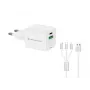 Conceptronic 2-port 33W GaN USB PD nabíjačka s 3-in-1 nabíjacím káblom, USB-C x 1, USB-A x 1, QC 3.0, PPS