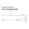 Conceptronic 2-port 33W GaN USB PD nabíjačka s 3-in-1 nabíjacím káblom, USB-C x 1, USB-A x 1, QC 3.0, PPS