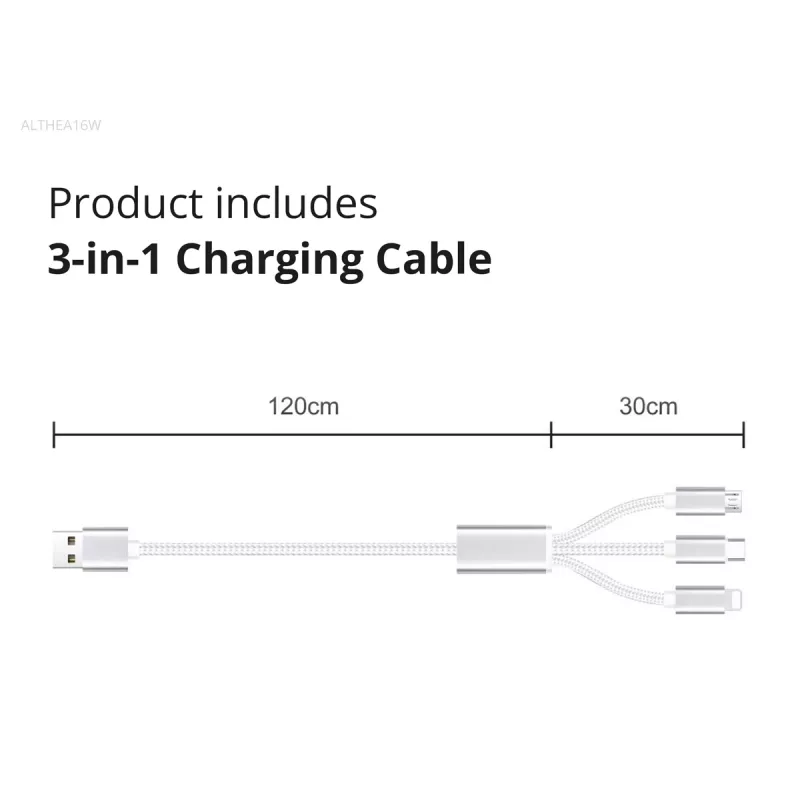 Conceptronic 2-port 33W GaN USB PD nabíjačka s 3-in-1 nabíjacím káblom, USB-C x 1, USB-A x 1, QC 3.0, PPS