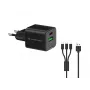 Conceptronic 2-port 33W GaN USB PD nabíjačka s 3-in-1 nabíjacím káblom, USB-C x 1, USB-A x 1, QC 3.0, PPS