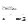Conceptronic 2-port 33W GaN USB PD nabíjačka s 3-in-1 nabíjacím káblom, USB-C x 1, USB-A x 1, QC 3.0, PPS